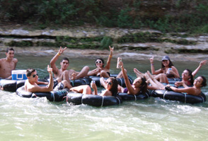 Guadalupe River Tubing - Longhorn Group on the Horsehoe Loop with Tube Haus